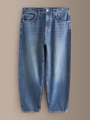 Mid Blue Denim Barrel Fit Signature Ultra Soft Touch Denim Jeans - Image 8 of 10