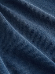 Washed Blue Raw Seam Detail Short Capped Sleeve T-Shirt - Image 7 of 7