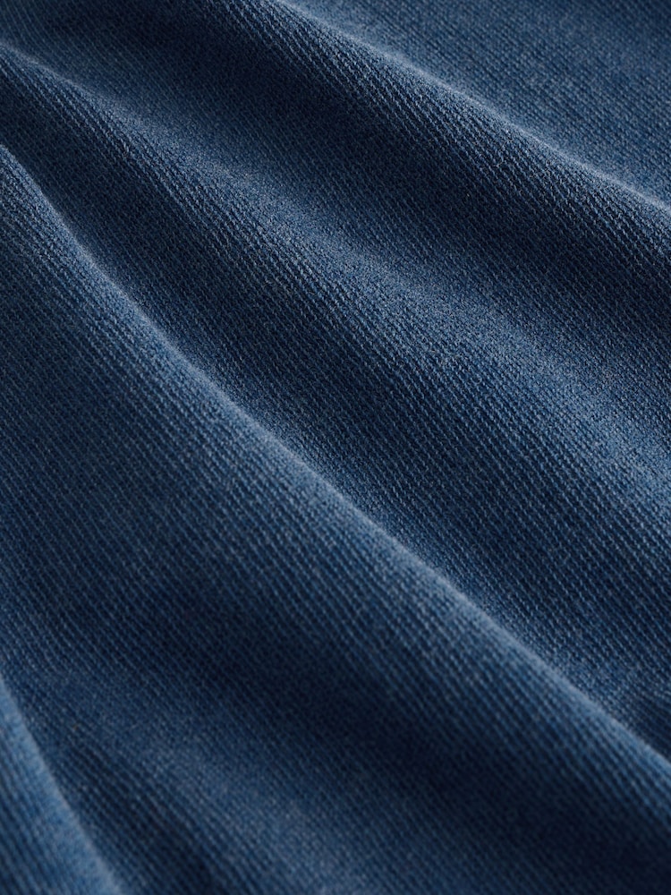 Washed Blue Raw Seam Detail Short Capped Sleeve T-Shirt - Image 7 of 7