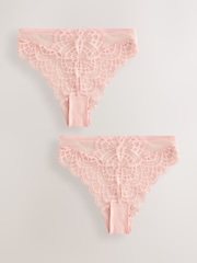 Apricot High Rise High Leg Lace Knickers 2 Pack - Image 6 of 9