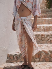 Mediterranean Scenic Print Maxi Length Sarong - Image 1 of 3