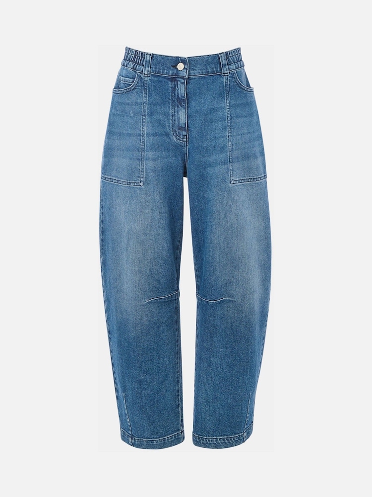 Whistles Blue Elasticated Waist Barrel Jeans - Image 5 of 5