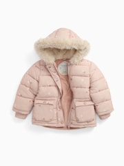 MORI Pink Floral Supersoft Cosy Zip Up Coat - Image 6 of 6