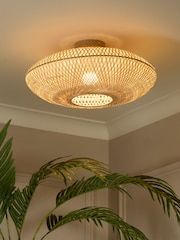 Searchlight Natural Terraweave Flush Ceiling Light - Image 1 of 4