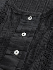 Black Pintuck Button Through Sleeveless Top - Image 7 of 7