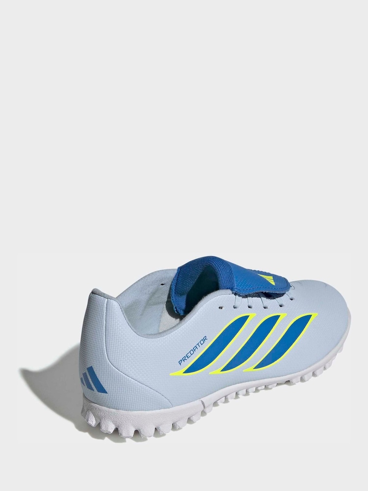 adidas Light Blue Predator Club Fold-Over Tongue Turf Football Kids Trainers - Image 2 of 10 adidas Light Blue Predator Club Fold-Over Tongue Turf Football Kids Trainers - Image 2 of 10