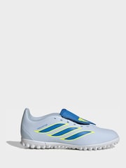 adidas Light Blue Predator Club Fold-Over Tongue Turf Football Kids Trainers - Image 3 of 10