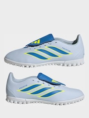 adidas Light Blue Predator Club Fold-Over Tongue Turf Football Kids Trainers - Image 6 of 10