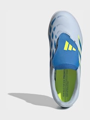 adidas Light Blue Predator Club Fold-Over Tongue Turf Football Kids Trainers - Image 7 of 10
