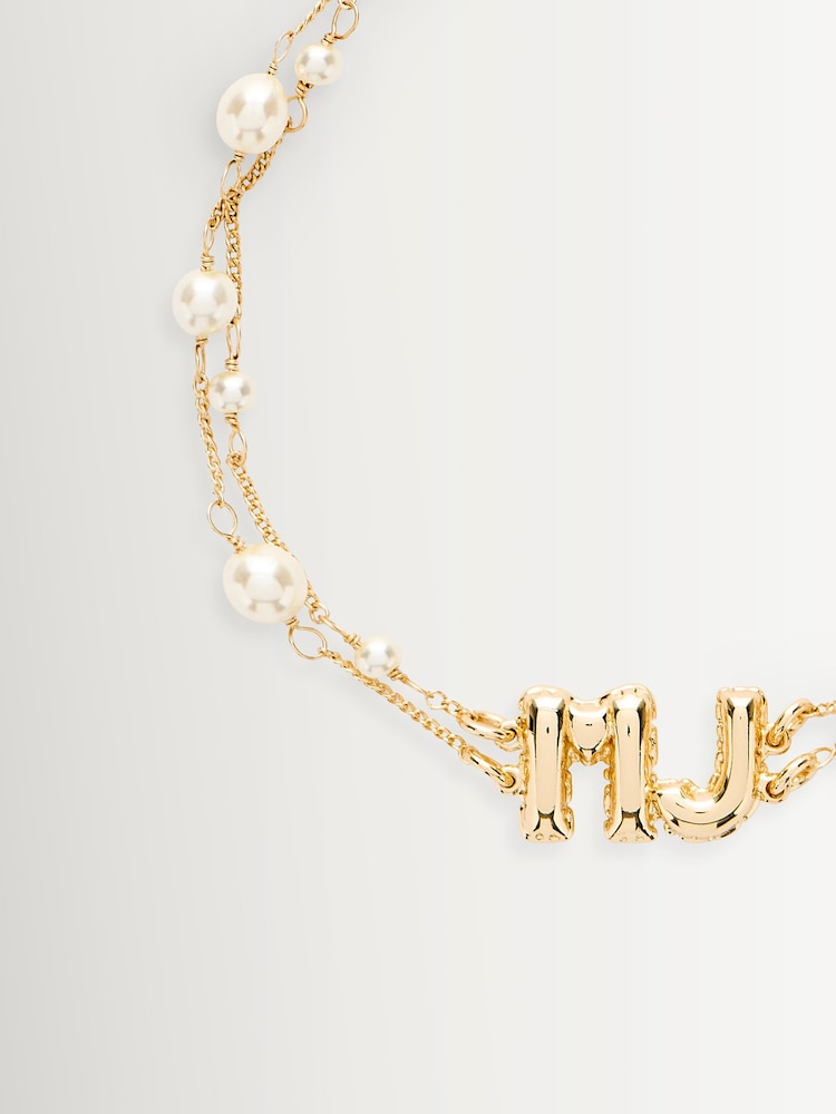 Marc Jacobs Gold Tone Balloon Pearl Bracelet - Image 2 of 3