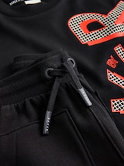 Baker by Ted Baker Oversized Graphic Black T-Shirt and Shorts Set - Image 11 of 13