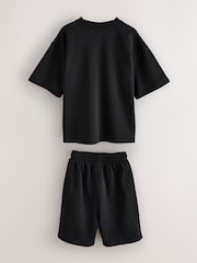 Baker by Ted Baker Oversized Graphic Black T-Shirt and Shorts Set - Image 9 of 13
