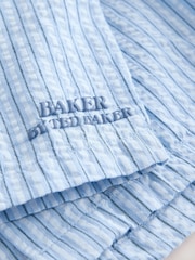 Baker by Ted Baker Textured Blue Stripe Shirt and Short Set - Image 12 of 15