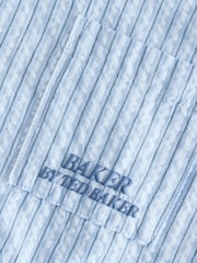 Baker by Ted Baker Textured Blue Stripe Shirt and Short Set - Image 13 of 15