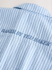 Baker by Ted Baker Textured Blue Stripe Shirt and Short Set - Image 14 of 15