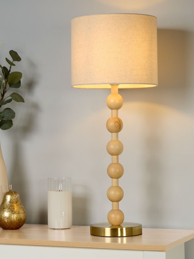 Searchlight Beige Orbie Table Lamp - Image 1 of 4