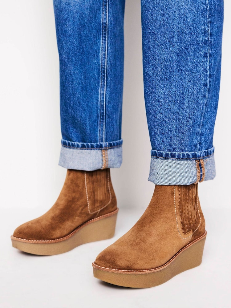 Marrón - Boden Wedge Ankle Boots - Imagen 1 de 4