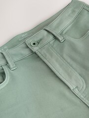 薄荷綠色 - 修身剪裁 - 舒適彈力牛仔褲 - 圖片 7，共 10