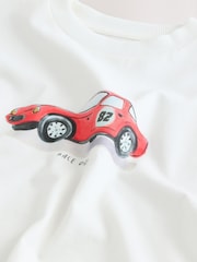 White Watercolour Car Short Sleeve Graphic T-Shirt (3mths-7yrs) - Image 7 of 8