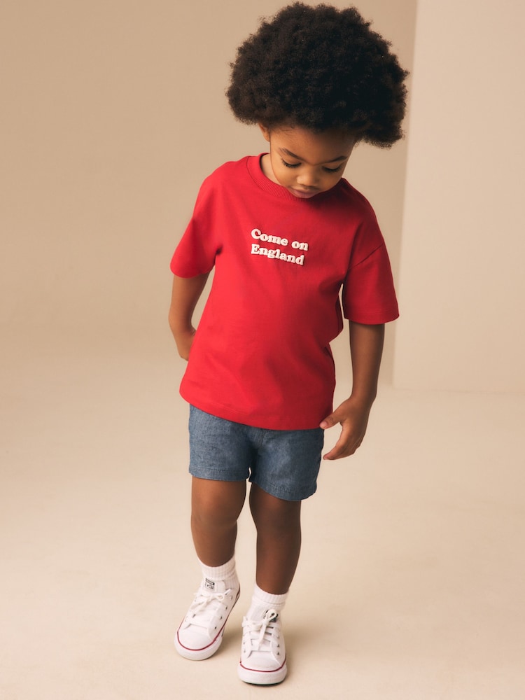 Red Football Slogan Short Sleeve Graphic T-Shirt (3mths-7yrs) - Image 2 of 8