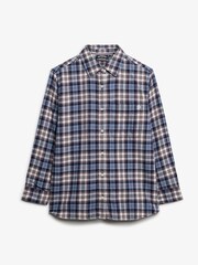 Superdry Blue Check Flannel Boyfriend Shirt - Image 3 of 7