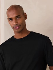 Black Lightweight Slub Modal T-Shirt - Image 4 of 7