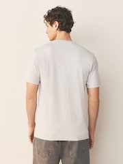 Grey Light Slim Fit Essential Crew Neck Cotton T-Shirt - Image 3 of 7