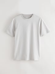 Grey Light Slim Fit Essential Crew Neck Cotton T-Shirt - Image 5 of 7