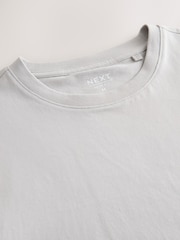 Grey Light Slim Fit Essential Crew Neck Cotton T-Shirt - Image 6 of 7