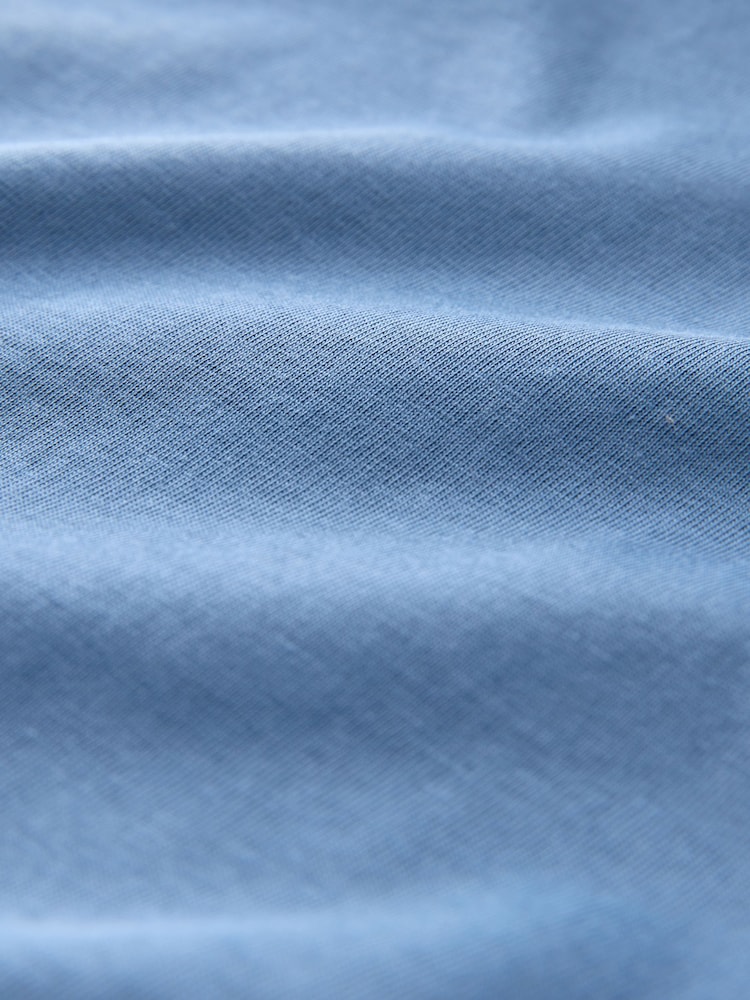 Blue Mid Slim Fit Essential Crew Neck Cotton T-Shirt - Image 8 of 8