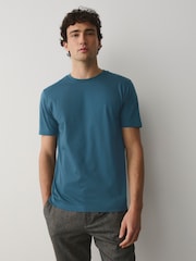 Blue Slim Fit Signature SUPIMA® Cotton Crew Neck T-Shirt - Image 1 of 4