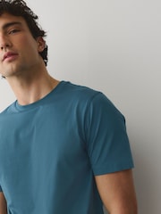 Blue Slim Fit Signature SUPIMA® Cotton Crew Neck T-Shirt - Image 4 of 4
