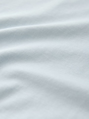 冰藍色 - 寬鬆版 - 基本款圓領棉質T恤 - 圖片 7，共 7