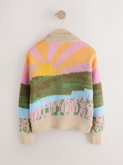 Green Sheep Scene Cardigan (3-16yrs) - Image 2 of 6