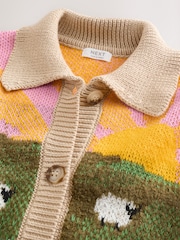 Green Sheep Scene Cardigan (3-16yrs) - Image 3 of 6