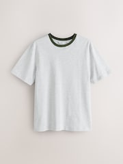 Contrast Neck Multi Navy / Blue / White Regular Fit Essential Cotton T-Shirts 6 Pack - Image 10 of 15