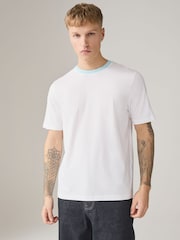 Contrast Neck Multi Navy / Blue / White Regular Fit Essential Cotton T-Shirts 6 Pack - Image 5 of 15