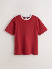 Contrast Neck Multi Navy / Blue / White Regular Fit Essential Cotton T-Shirts 6 Pack - Image 8 of 15