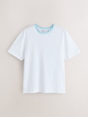 Contrast Neck Multi Navy / Blue / White Regular Fit Essential Cotton T-Shirts 6 Pack - Image 9 of 15