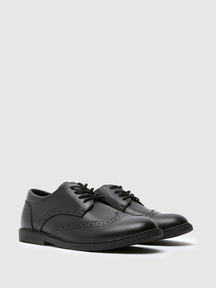Schuh Lewis Leather Black Brogues - Image 2 of 4 Schuh Lewis Leather Black Brogues - Image 2 of 4