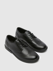 Schuh Lewis Leather Black Brogues - Image 3 of 4