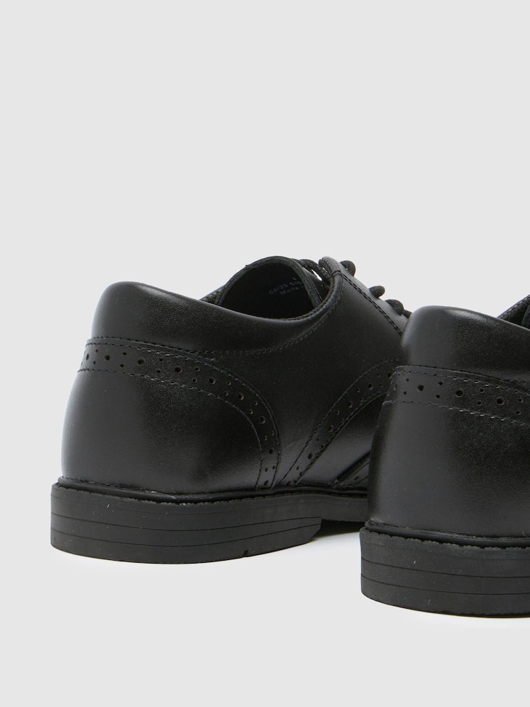 Schuh Lewis Leather Black Brogues - Image 4 of 4 Schuh Lewis Leather Black Brogues - Image 4 of 4