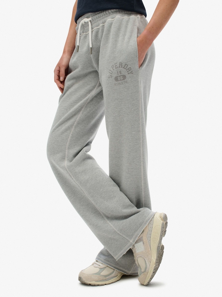 Superdry Grey Athletic Print Flare Joggers - Image 2 of 7