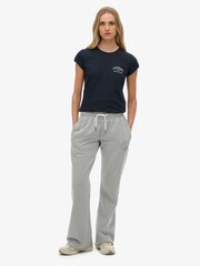 Superdry Grey Athletic Print Flare Joggers - Image 4 of 7