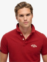 Superdry Red Vintage Athletic Embroidered Polo Shirt - Image 4 of 6