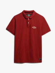 Superdry Red Vintage Athletic Embroidered Polo Shirt - Image 5 of 6