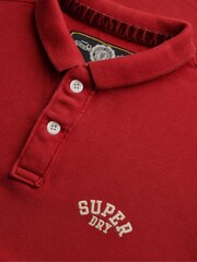 Superdry Red Vintage Athletic Embroidered Polo Shirt - Image 6 of 6