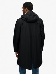 Superdry Black Hooded Tech Fishtail Parka - Image 2 of 7