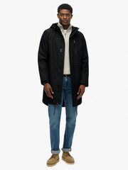 Superdry Black Hooded Tech Fishtail Parka - Image 3 of 7