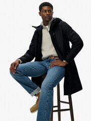Superdry Black Hooded Tech Fishtail Parka - Image 5 of 7